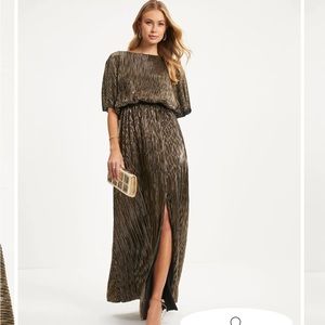 STUDIO 54 METALLIC MAXI DRESS - GOLD